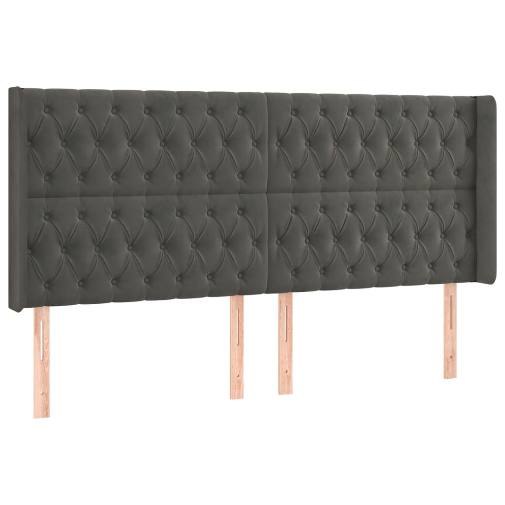 Kopfteil mit Ohren Dunkelblau 93x16x78/88 cm Samt