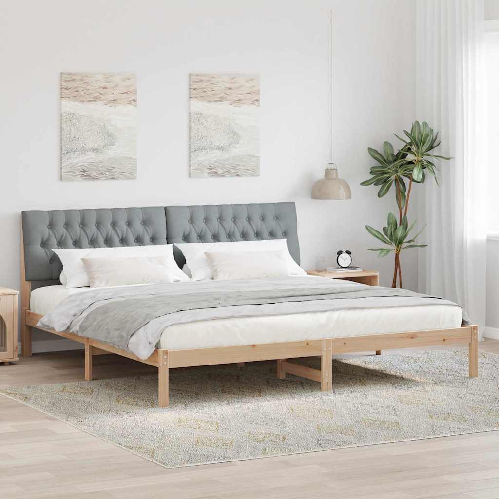 Bettgestell mit gepolstertem Kopfteil Braun 200 x 200 cm