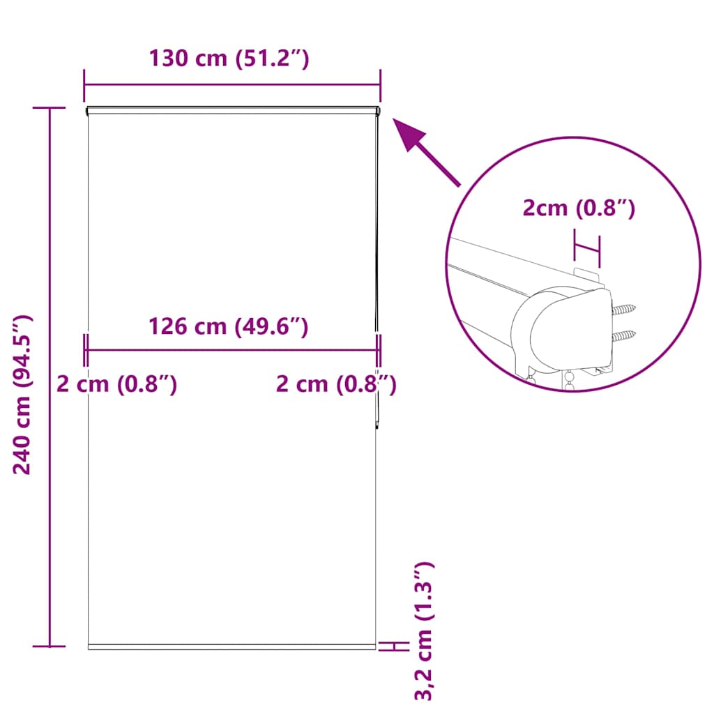 Duschrollo 60x240 cm Stoffbreite 56 cm