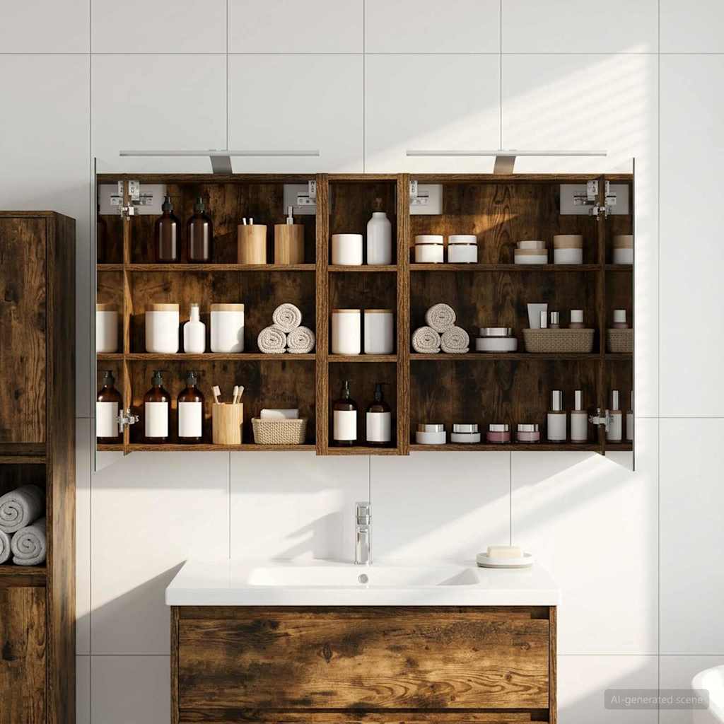 Badezimmerschrank-Set 3 pcs 80 x 10,5 x 50 cm Holzwerkstoff