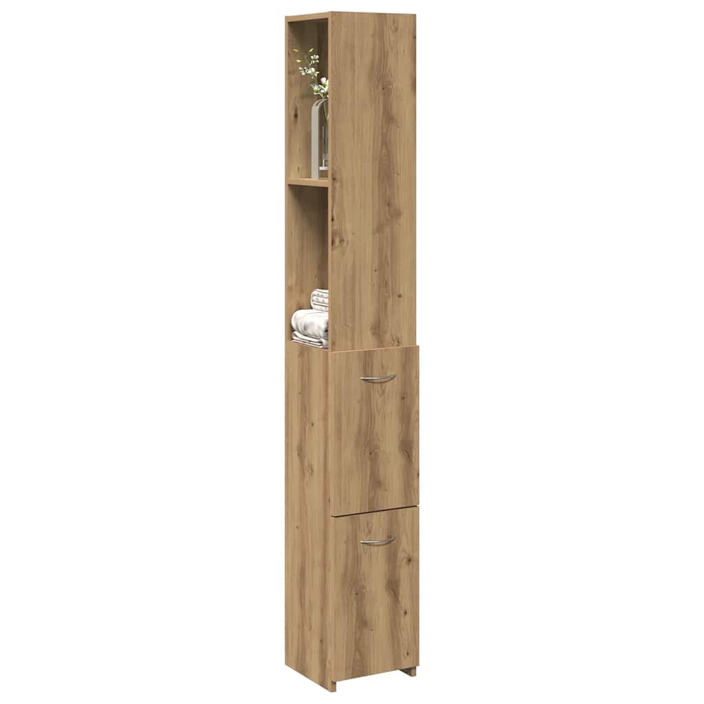 Badschrank Weiß 25x26,5x170 cm Holzwerkstoff