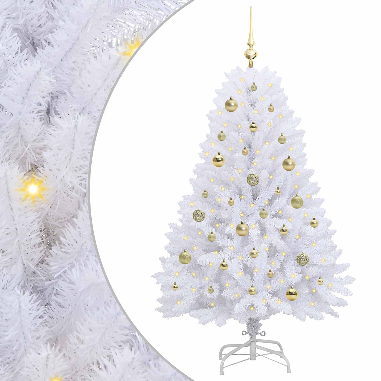 Künstlicher klappbarer Weihnachtsbaum Weiß 120 cm PVC und Stahl