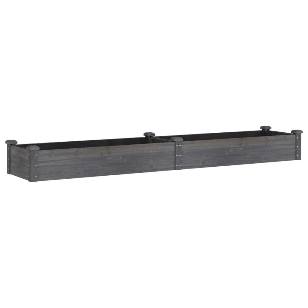 Hochbeet mit Einsatz Grau 120x45x25 cm Massivholz Tanne
