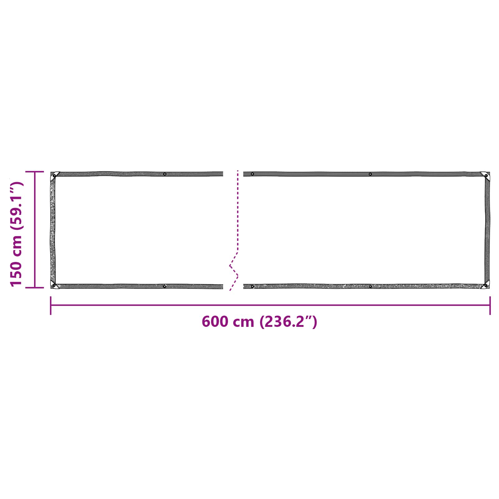 Pflanzenabdeckung mit Ösen 1x3 m Polyethylen