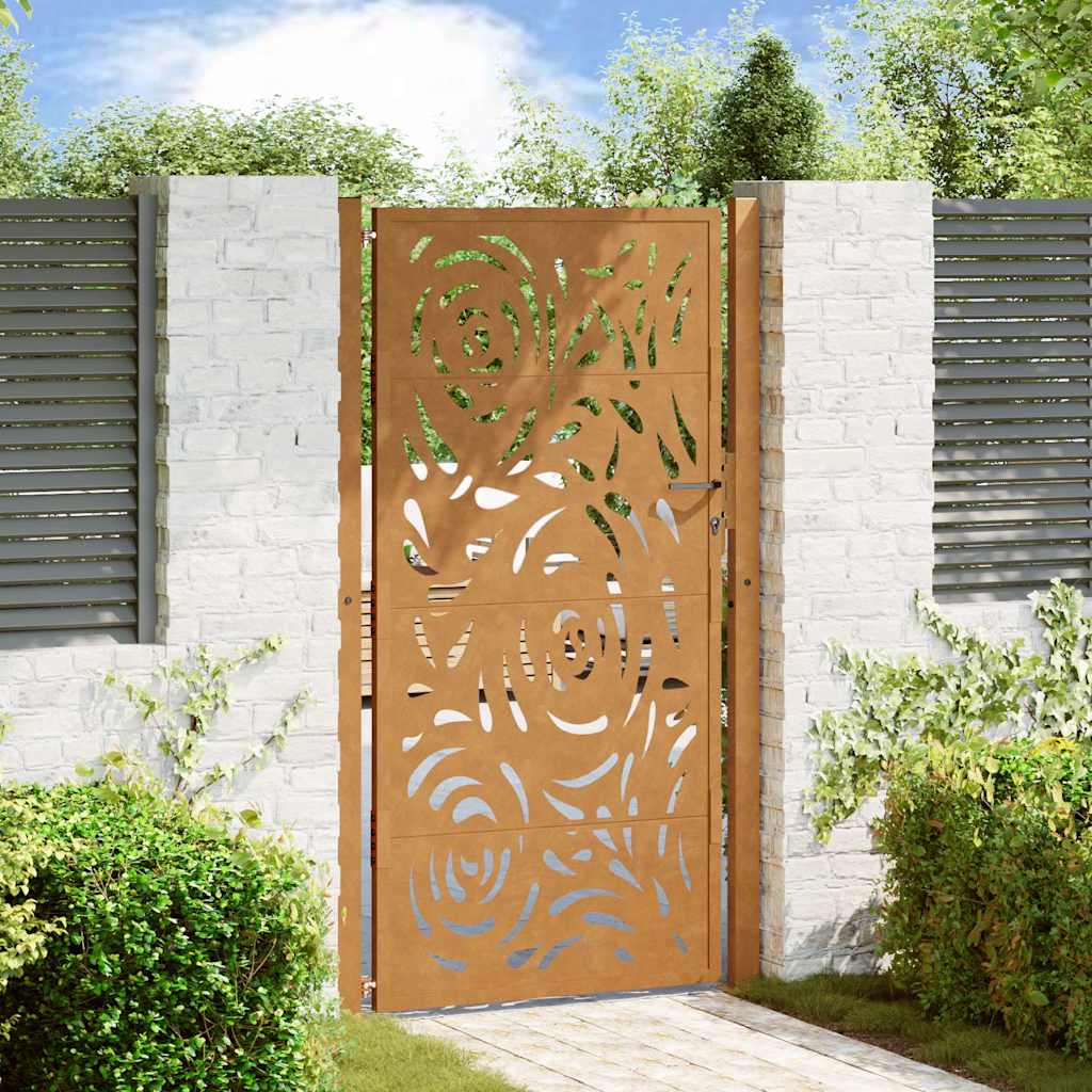 Gartentor Schwarz 100x100 cm Stahl Lichtdesign