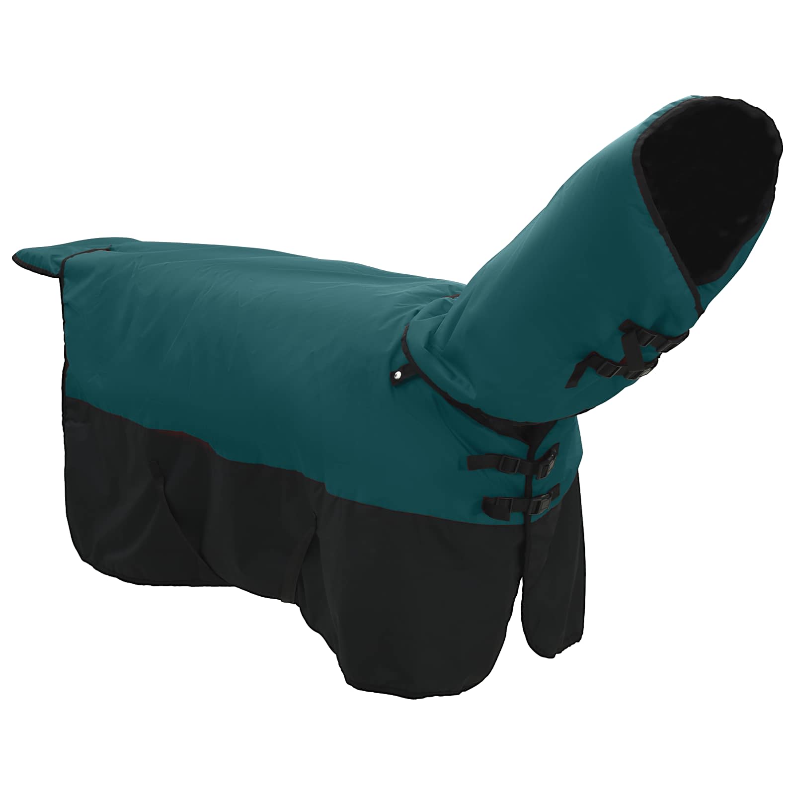 Pferdedecke Dunkelgrün und Schwarz 75 cm Polyester