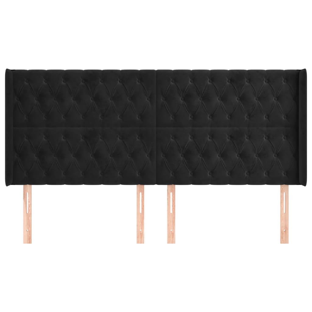 Kopfteil mit Ohren Dunkelblau 93x16x78/88 cm Samt