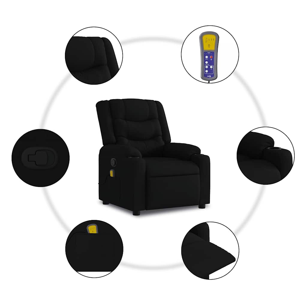 Massage-Relaxsessel Hellgrau Stoff