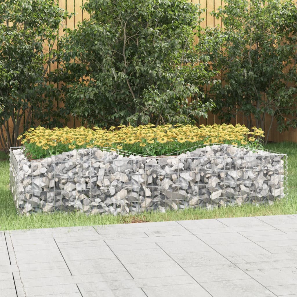 Gabionen-Hochbeet mit Hochbogen 200x50x50 cm Verzinktes Eisen