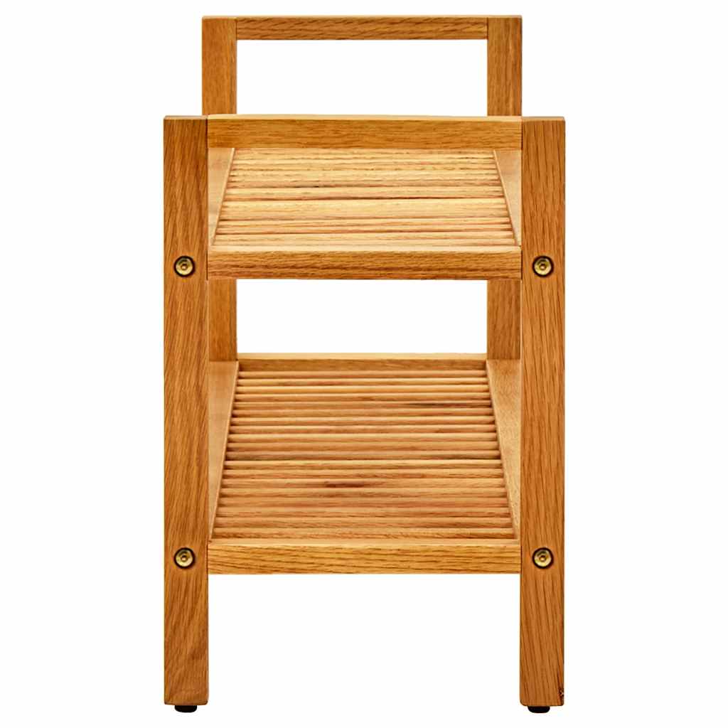 Schuhregal mit 2 Etagen 50x27x40 cm Massivholz Eiche