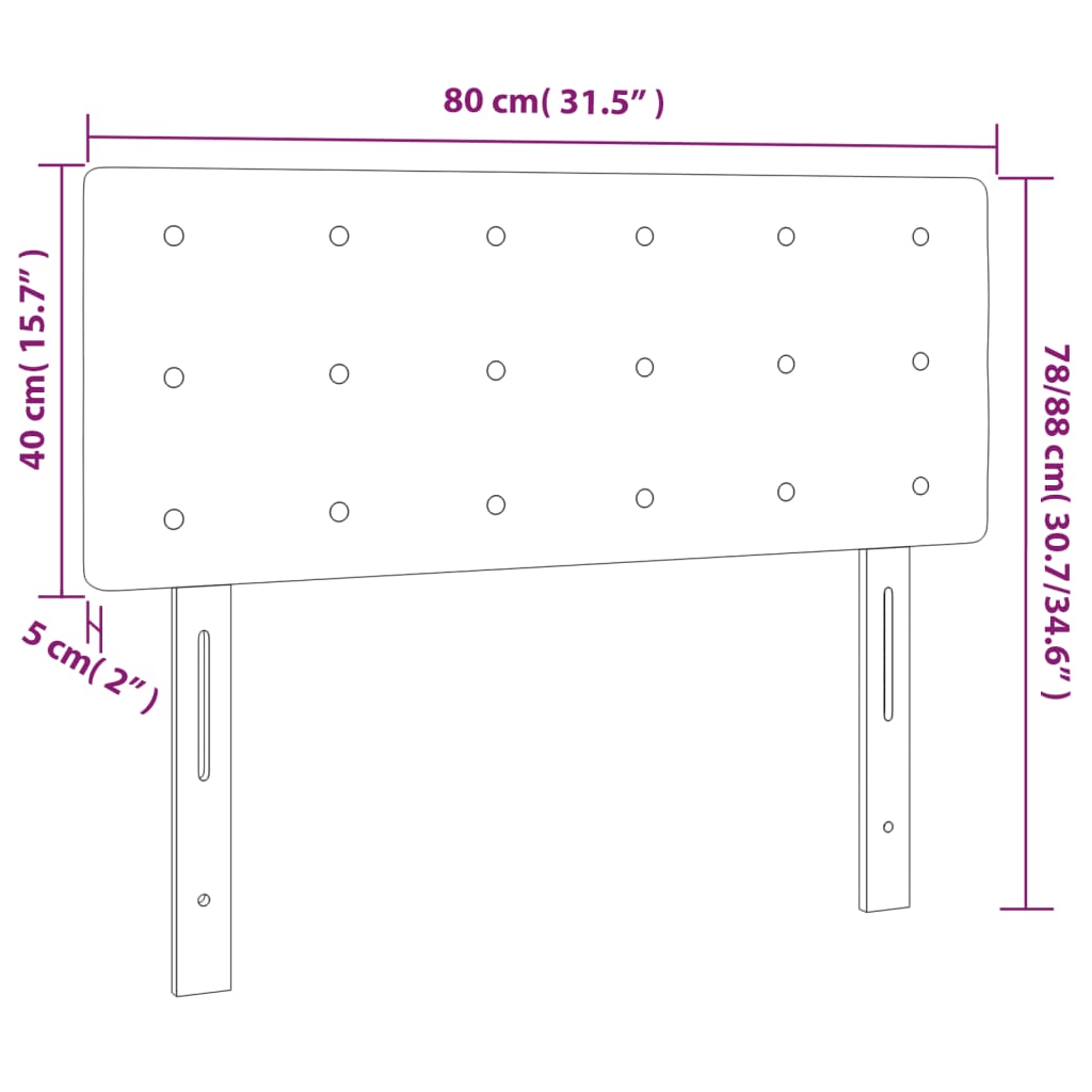 Kopfteil Hellgrau 80x5x118/128 cm Samt