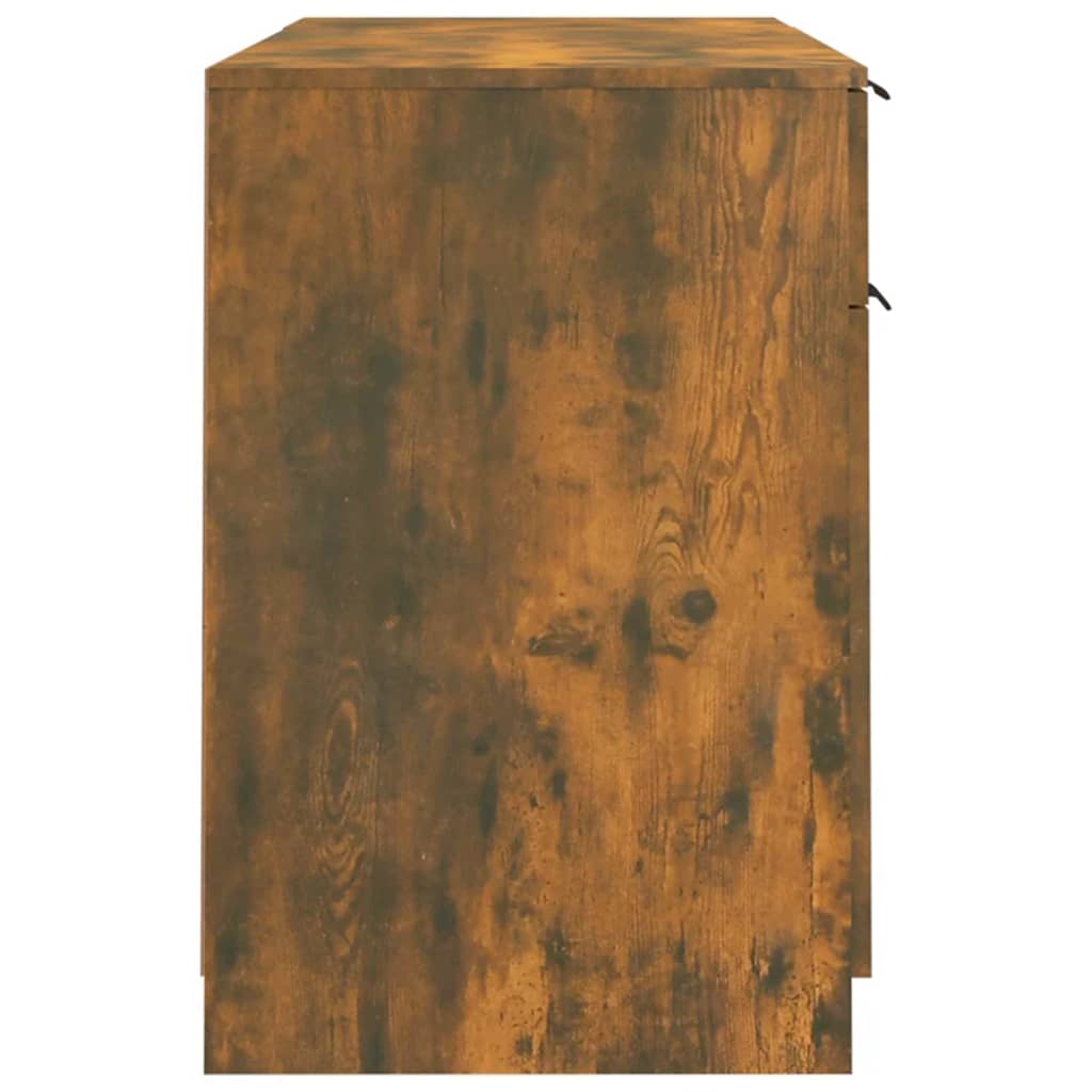 Schreibtisch mit Beistellschrank Weiß Holzwerkstoff