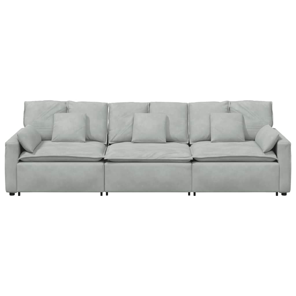 Modulares Sofa mit Kissen Blau