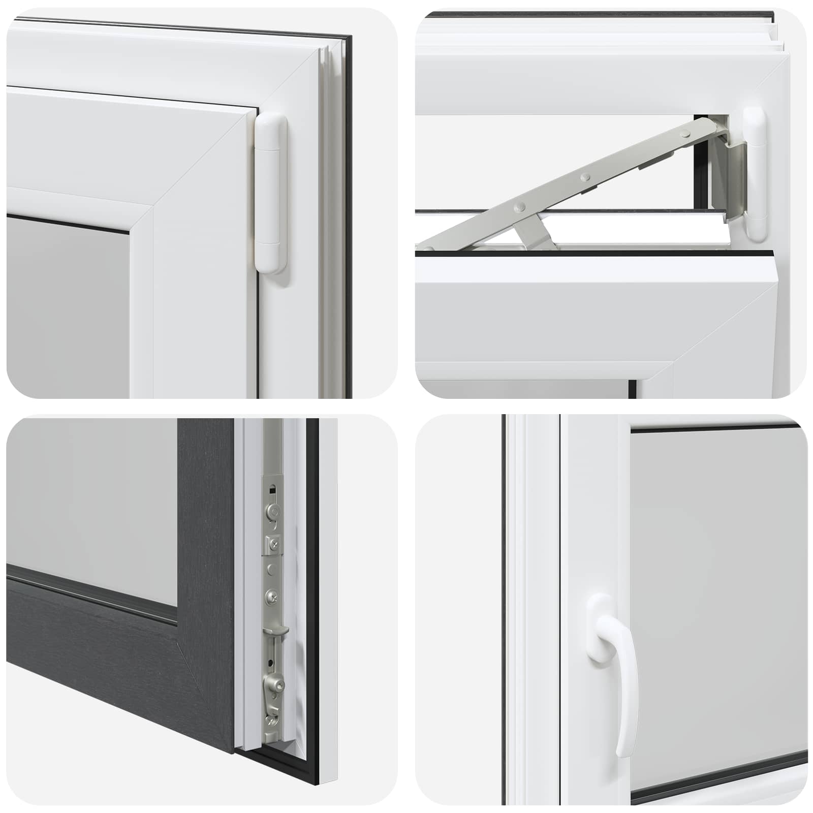 Kellerfenster RISOR 50 x 50 cm PVC und Glas Weiß