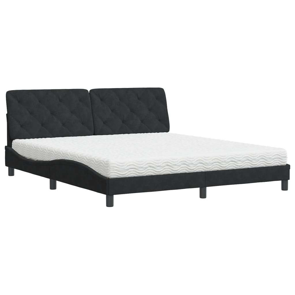 Bett mit Matratze Hellgrau 80x200 cm Samt