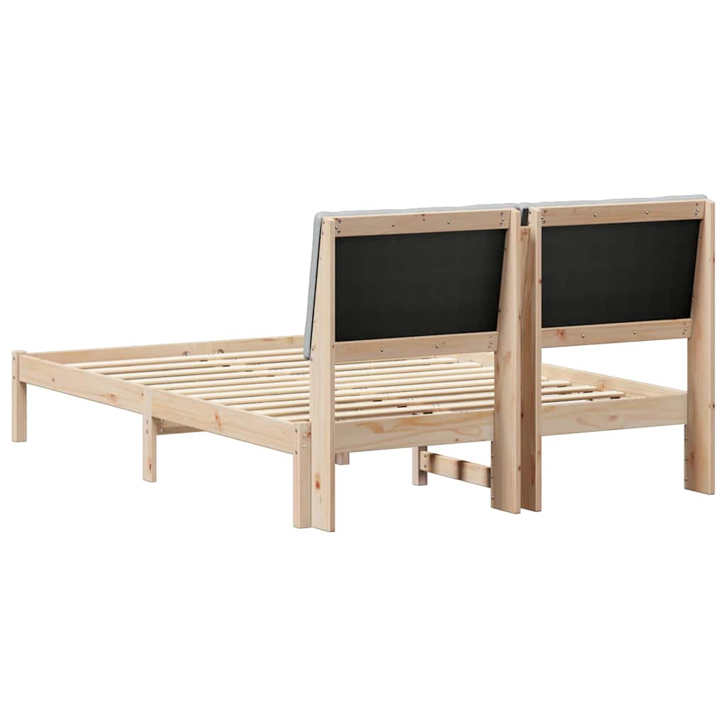 Bettgestell Braun und hellgrau 200 x 200 cm Massivholz Kiefer