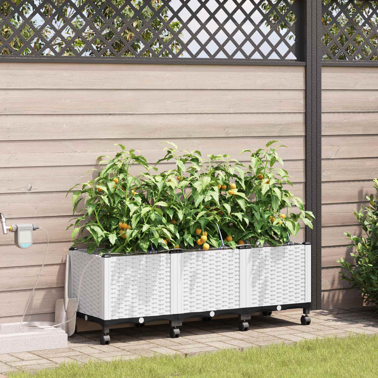 Garten-Pflanzgefäß 4 Stk. Braun 160 x 40 x 22 cm PP