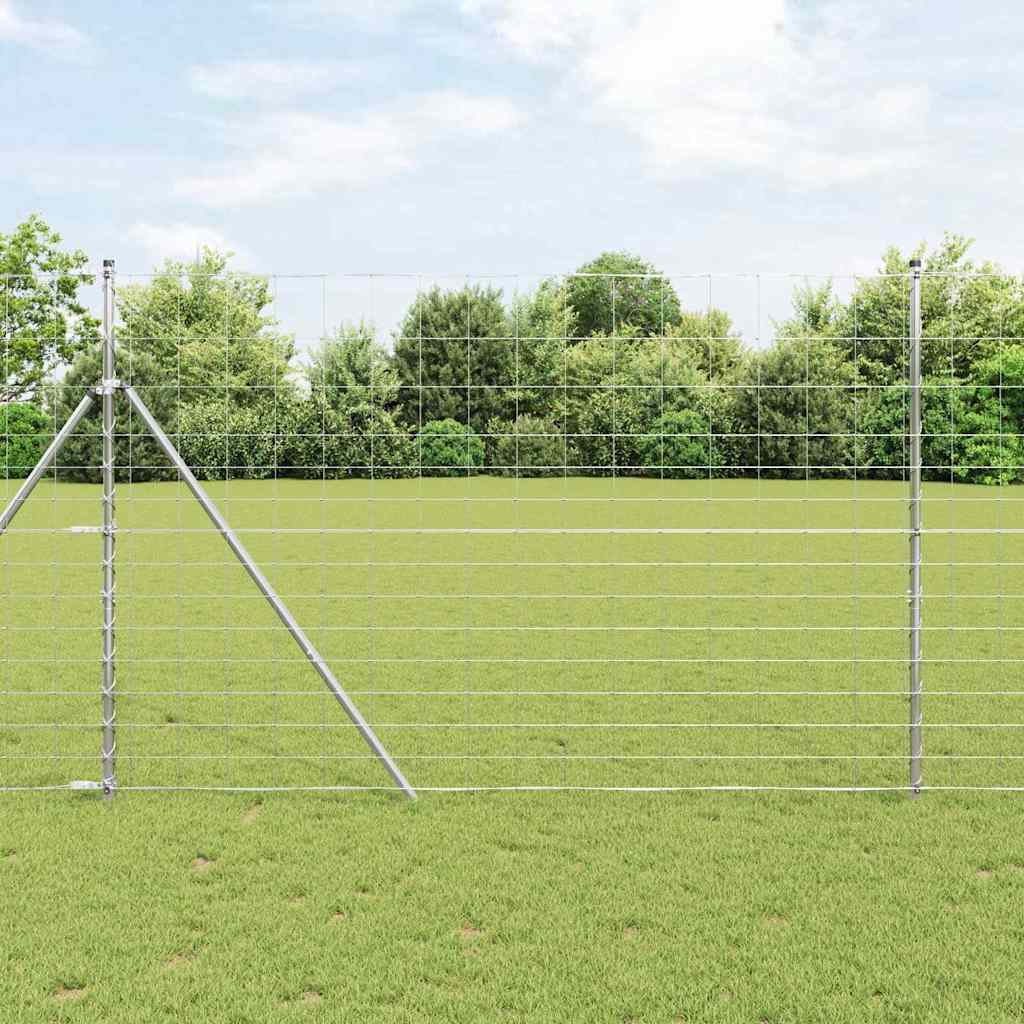 Ground Fix Geschweißter Drahtzaun 25 x 0,8 m Silber Netz