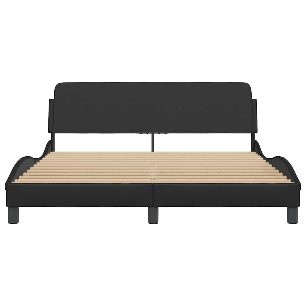 Bettgestell "Dover" Schwarz 80x200 cm Kunstleder