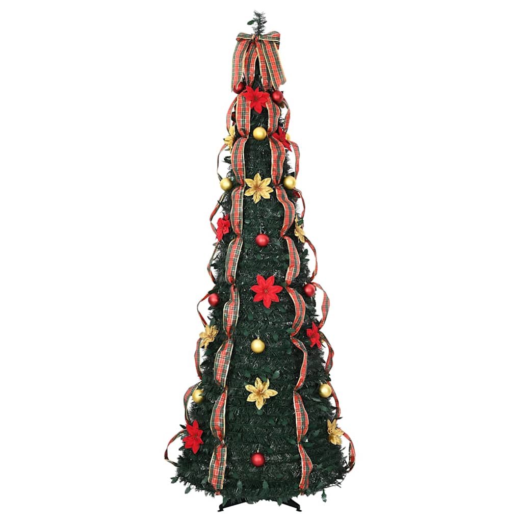 Künstlicher Weihnachtsbaum mit 50 LEDs Grün 125 cm PVC