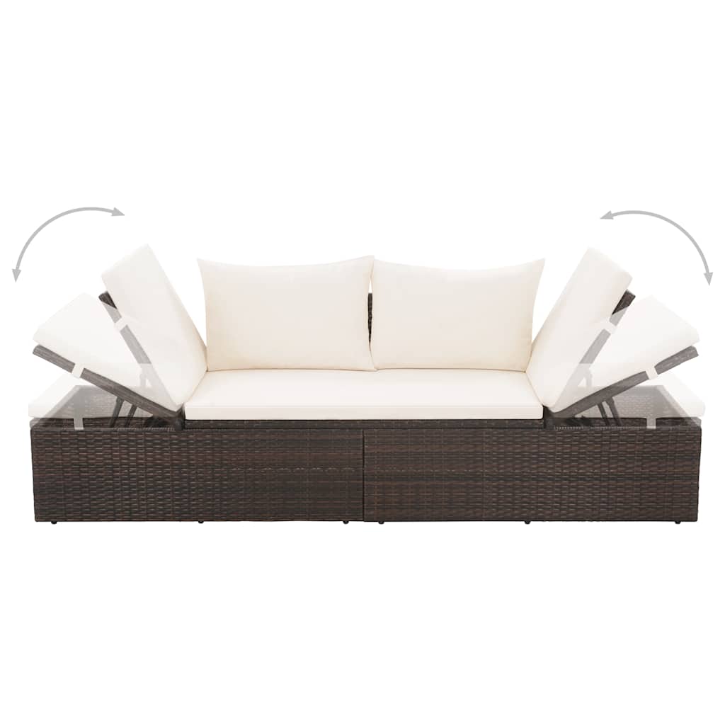 Gartenbett Schwarz 195×60 cm Poly Rattan