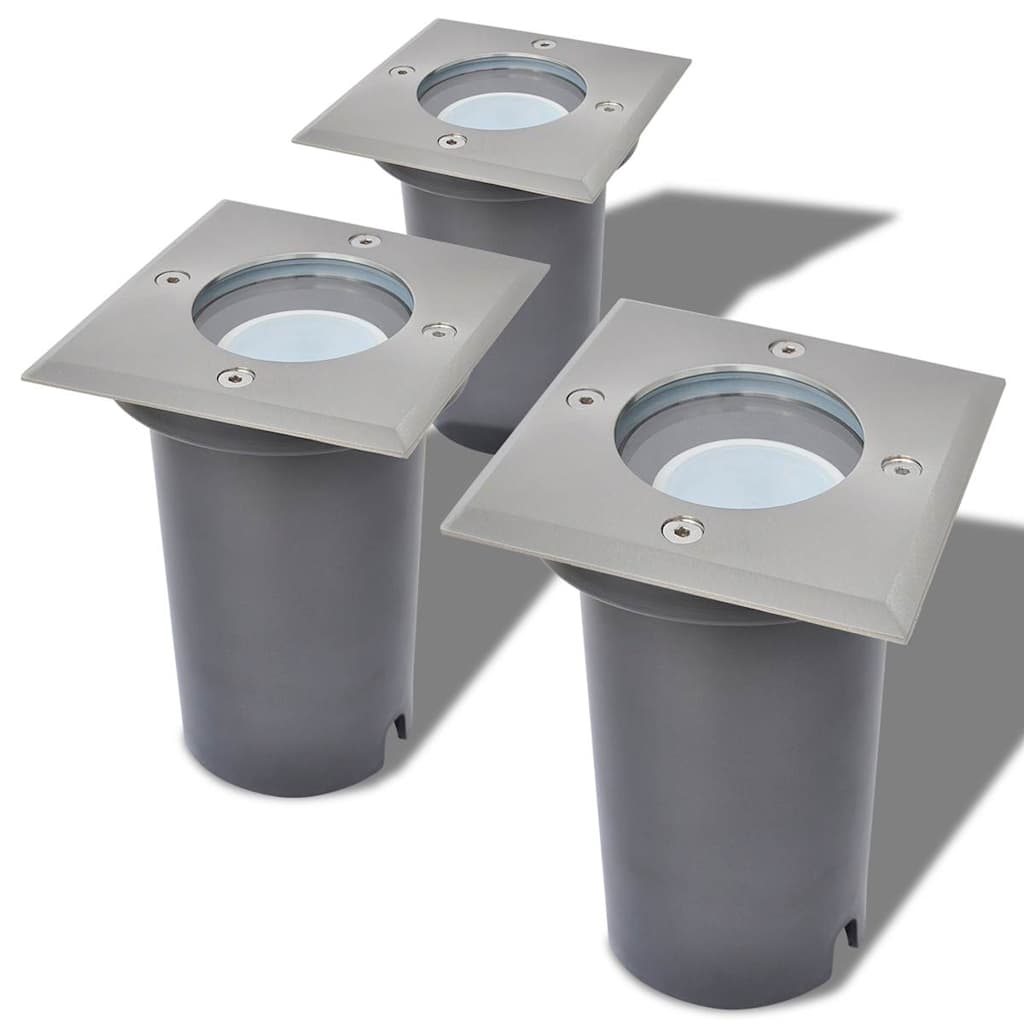 LED-Bodeneinbaustrahler 3 Stk. Outdoor Rund