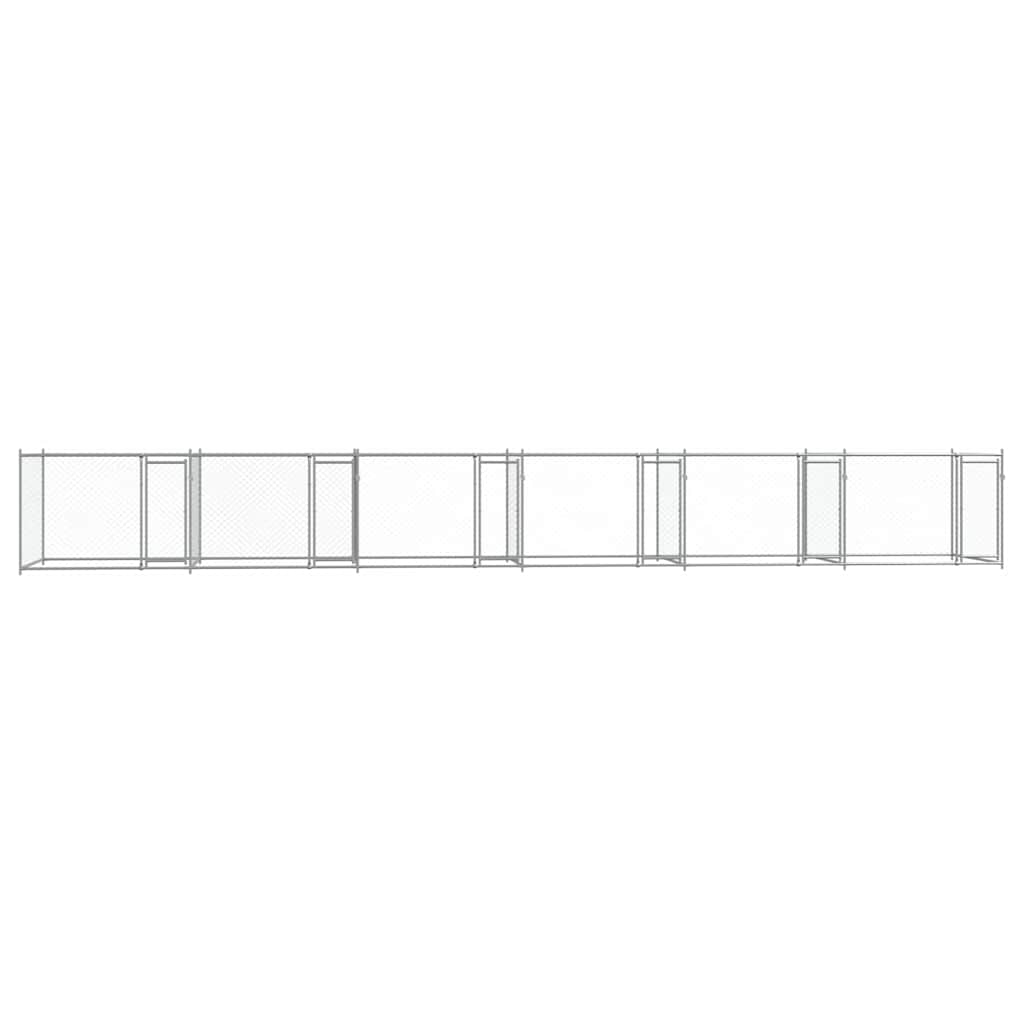Hundezwinger mit Tür Grau 2x2x1,5 m Verzinkter Stahl