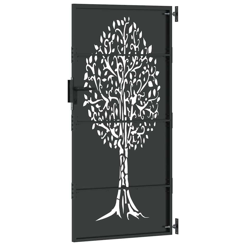 Gartentor 85x75 cm Cortenstahl Baum-Design