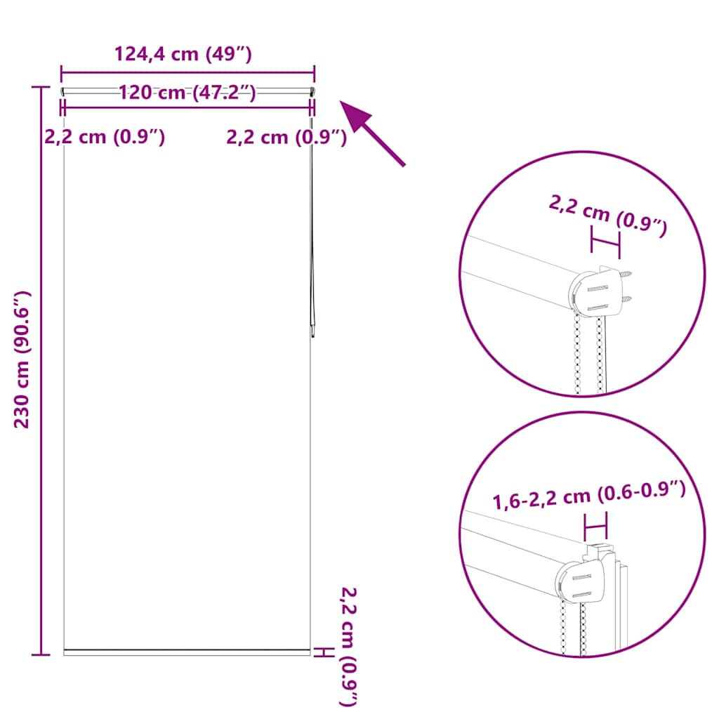 Verdunkelungsrollo 84,4 x 175 cm, Stoffbreite 80 cm, Weiß