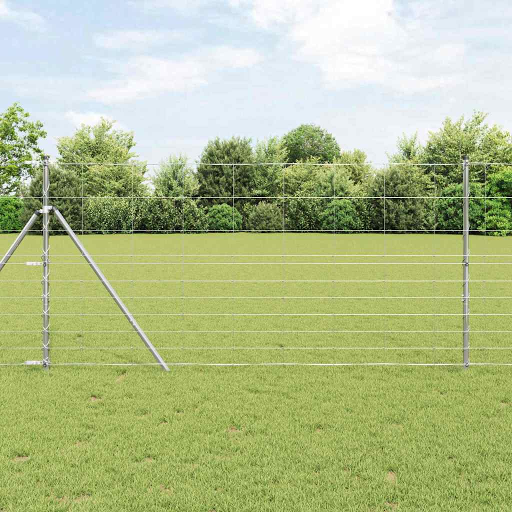 Ground Fix Geschweißter Drahtzaun 25 x 0,8 m Silber Netz