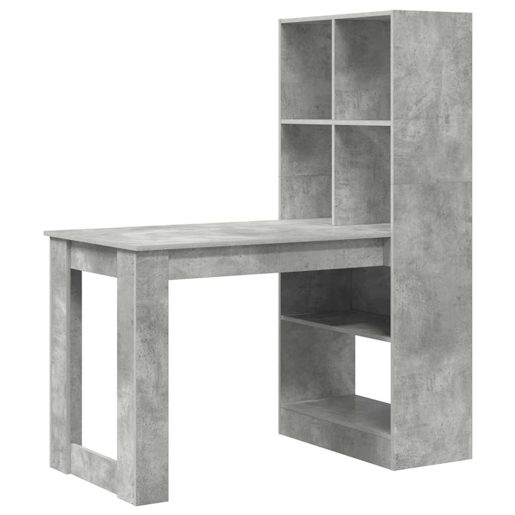 Schreibtisch mit Regal Schwarz Eichen-Optik 122 x 67 x 145 cm