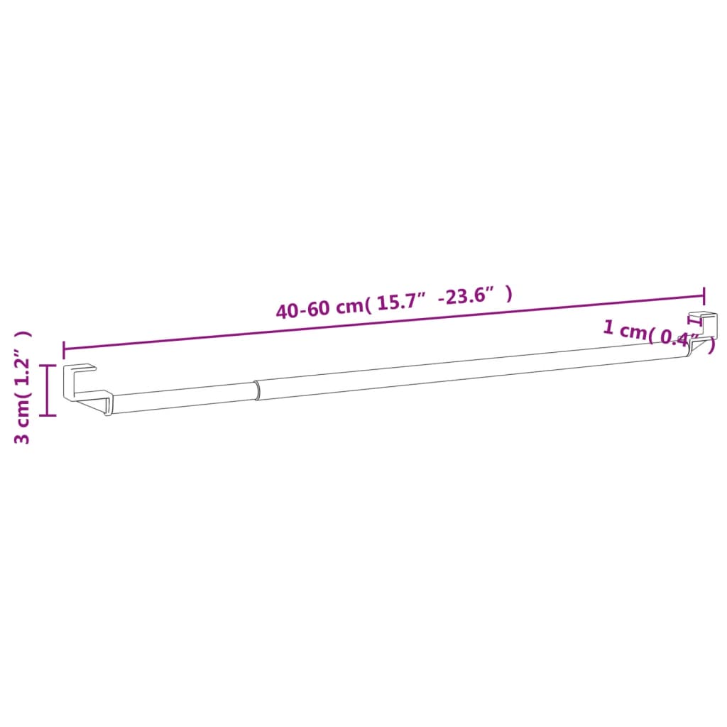 Gardinenstangen 2 Stk. Weiß und Silbern 60-105 cm Aluminium