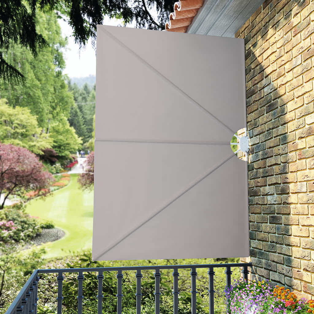 Faltbarer Terrassen-Seitenfächer Grau 240 × 160 cm