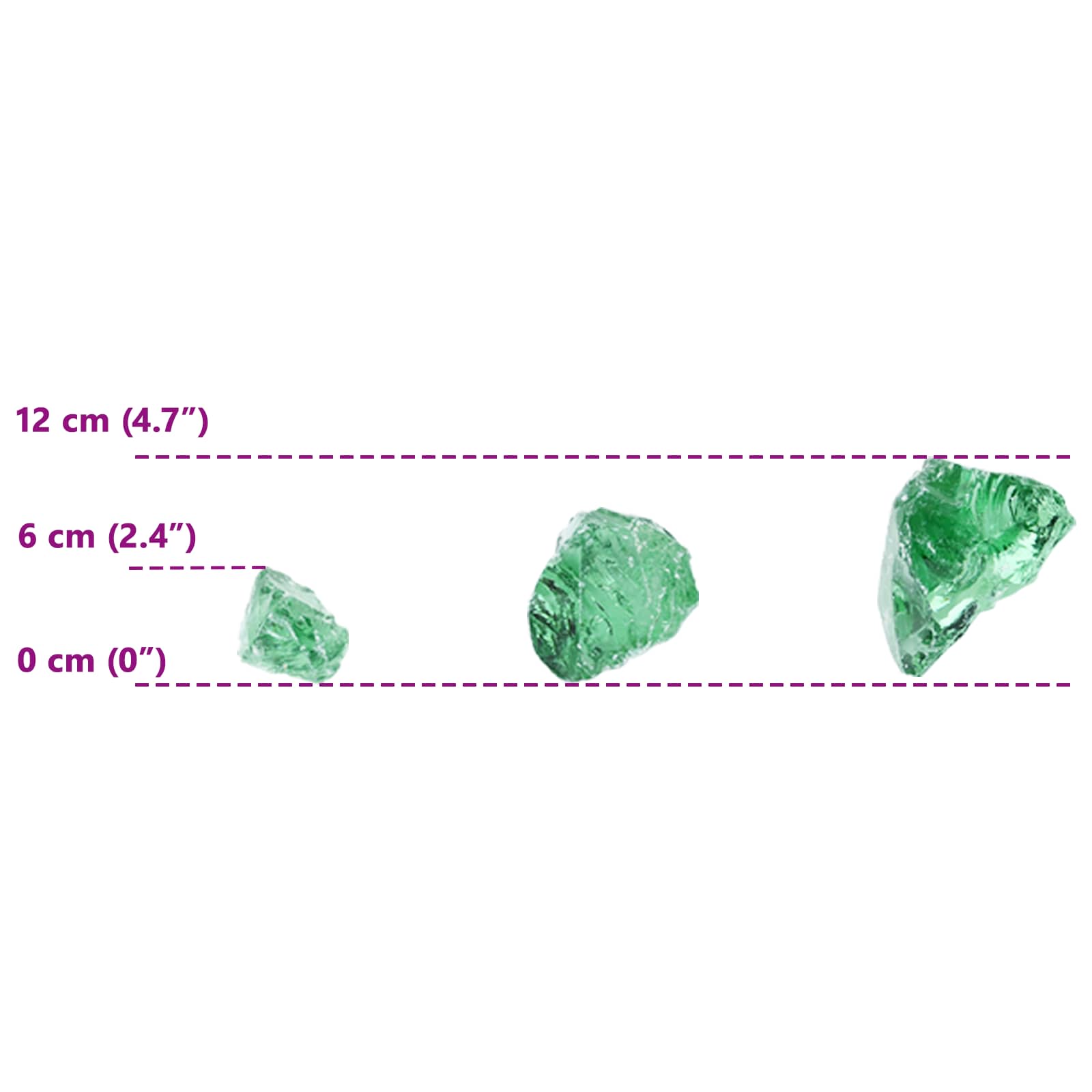 Gabionensteine aus Glas Grün 60-120 mm 25 kg