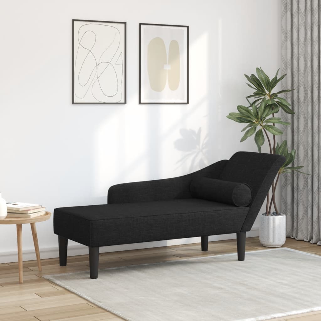 Chaiselongue mit Kissen Weinrot Stoff