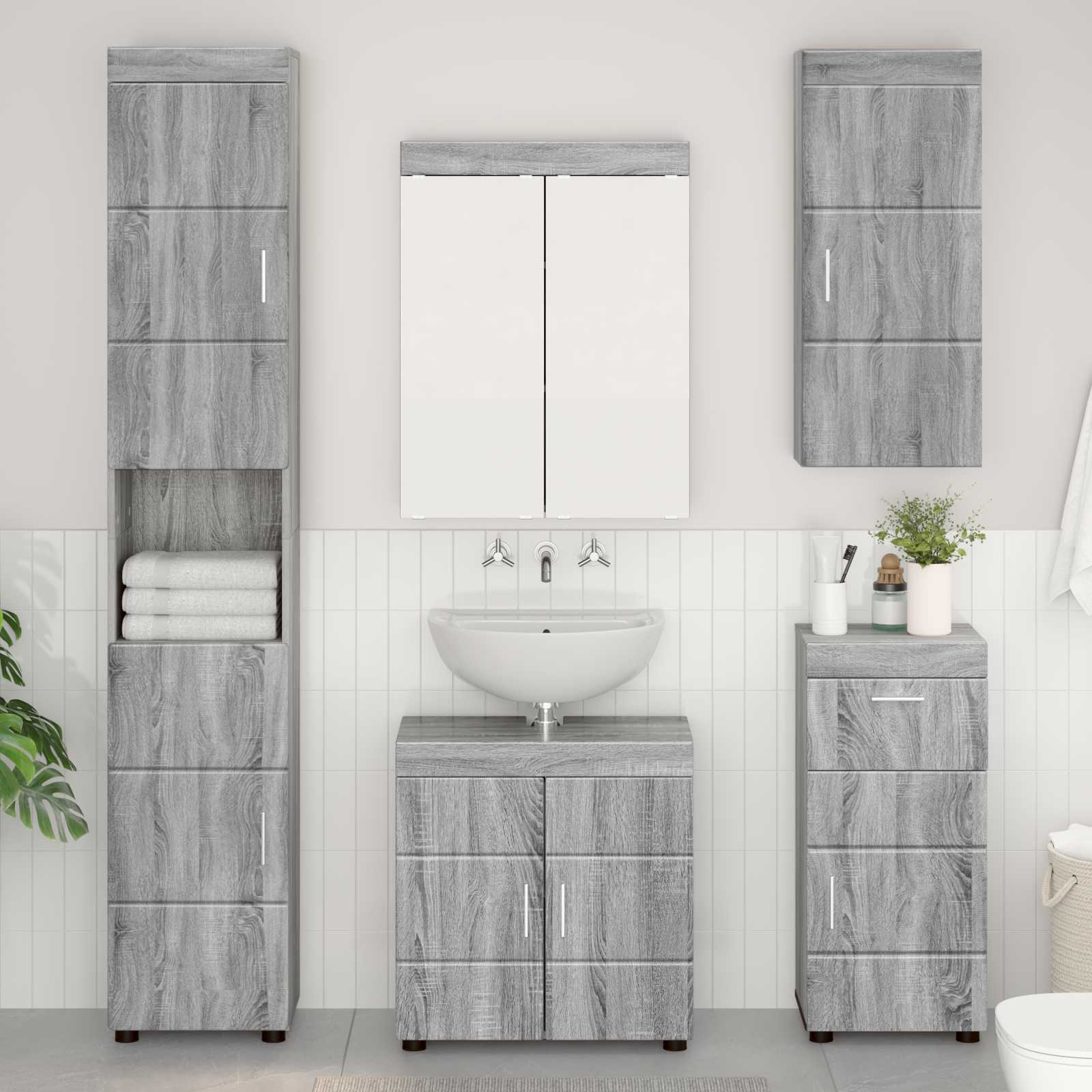 Badezimmermöbel-Set TULUM 2 pcs Weiß 60 x 34 x 63 cm