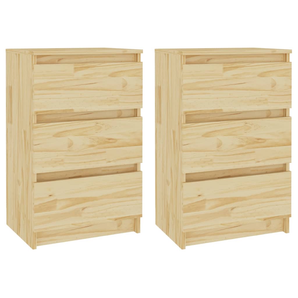 Nachtschrank 40x29,5x64 cm Massivholz Kiefer