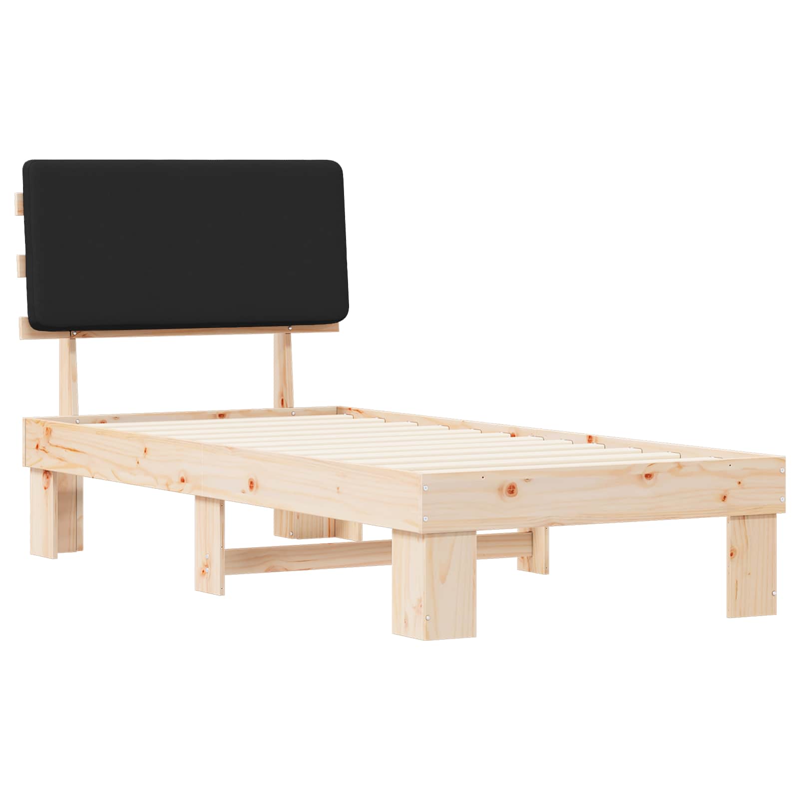 Bettgestell mit gepolstertem Kopfteil Hellgrau 200 x 200 cm