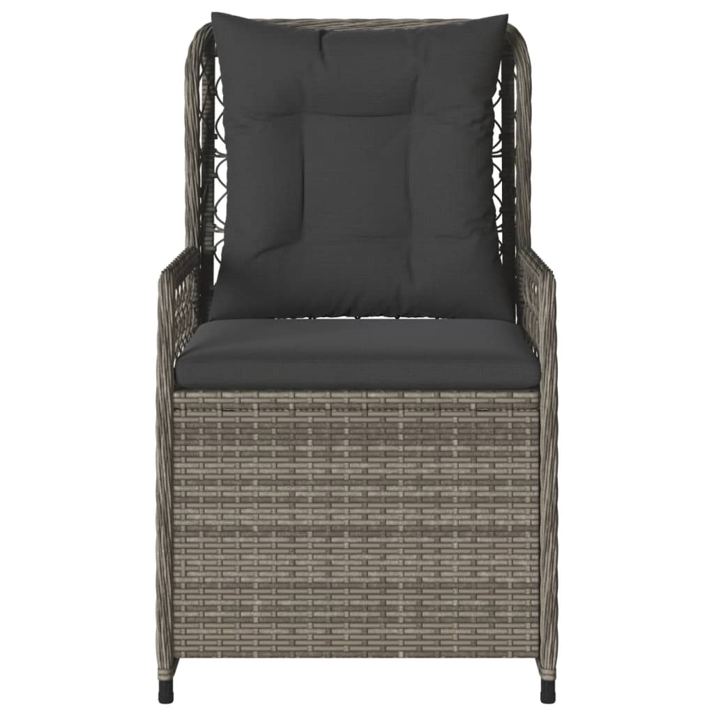 Gartensessel 2 Stk. Verstellbar Schwarz Poly Rattan