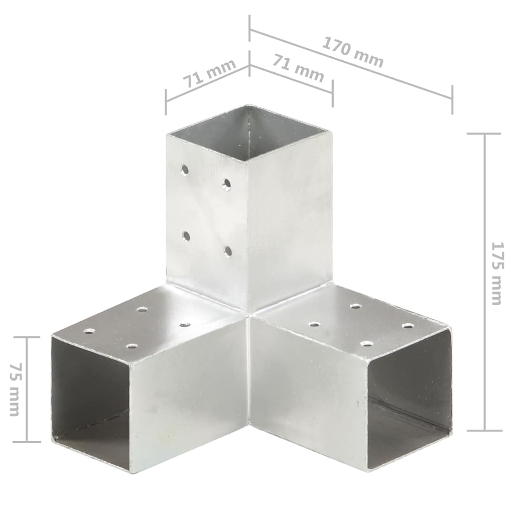 Pfostenverbinder L-Form Verzinktes Metall 71 x 71 mm