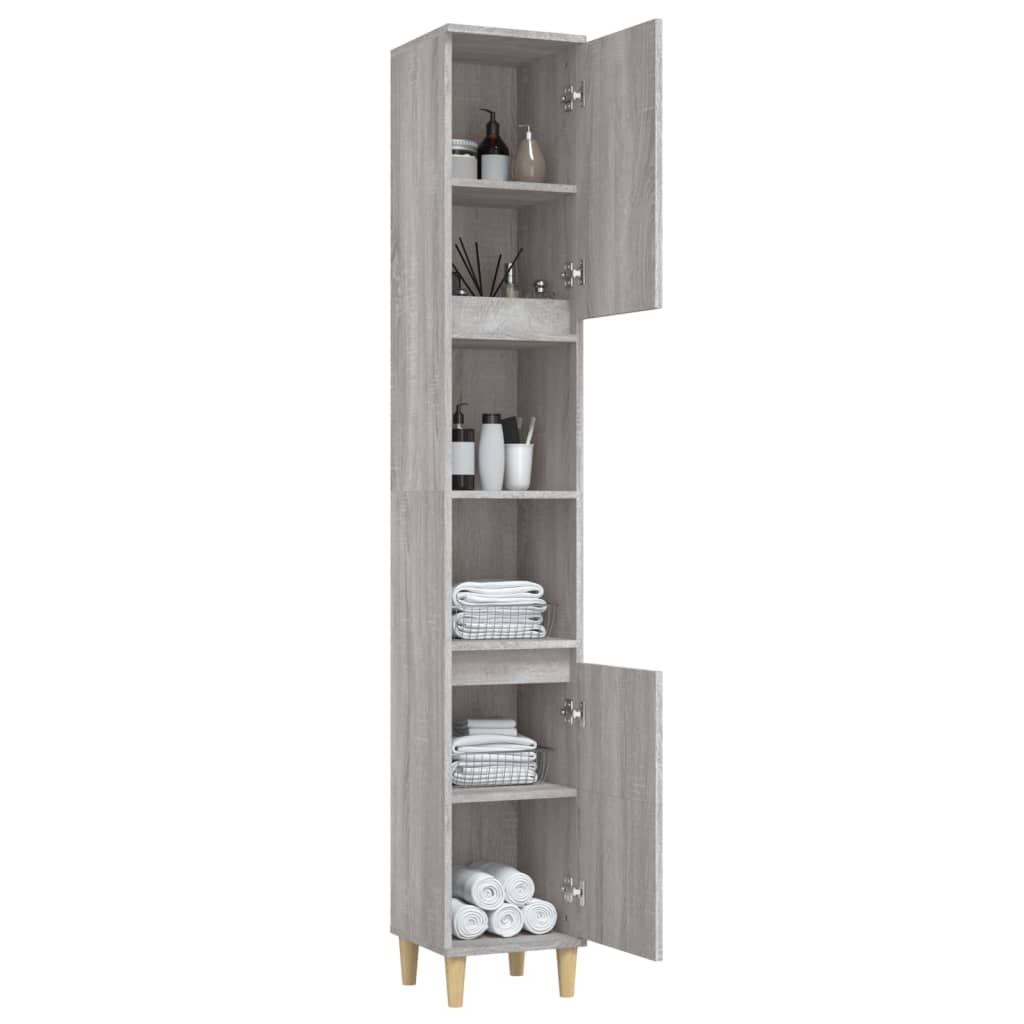 Badschrank Weiß 30x30x190 cm Holzwerkstoff