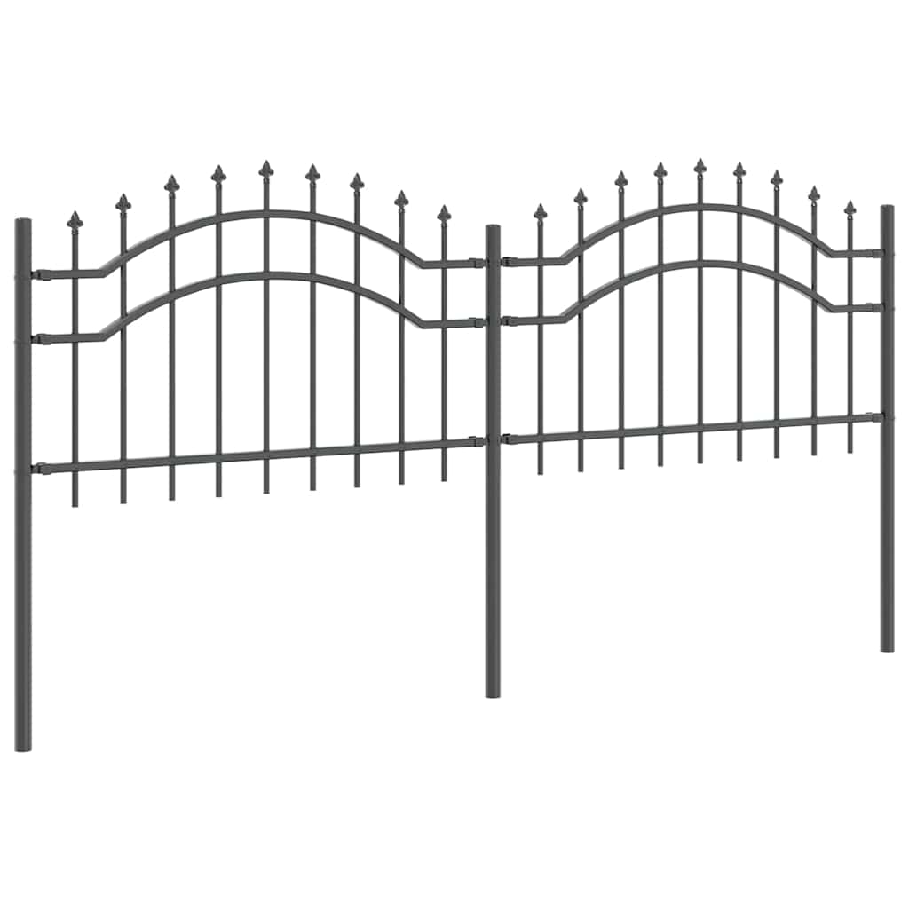 Gartenzaun Woerden mit Speerspitze Schwarz 240 x 75 cm Stahl