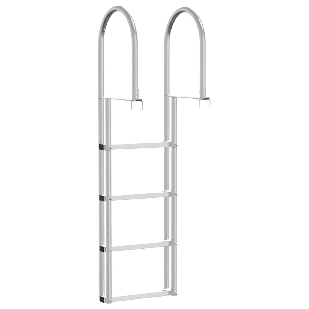 3-Stufen Dockleiter Silber 45 x 11,5 x 134 cm Aluminium