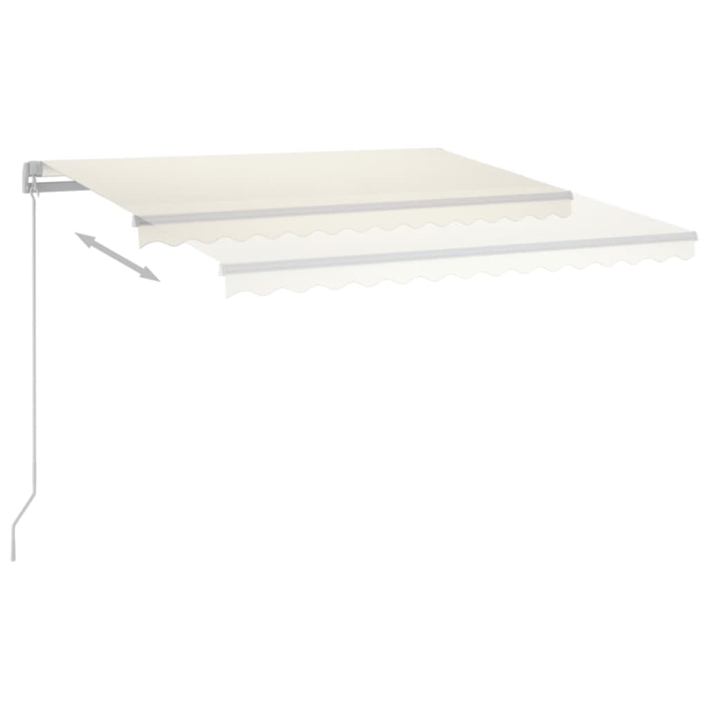 Markise Manuell Einziehbar mit LED 300x250 cm Blau und Weiß
