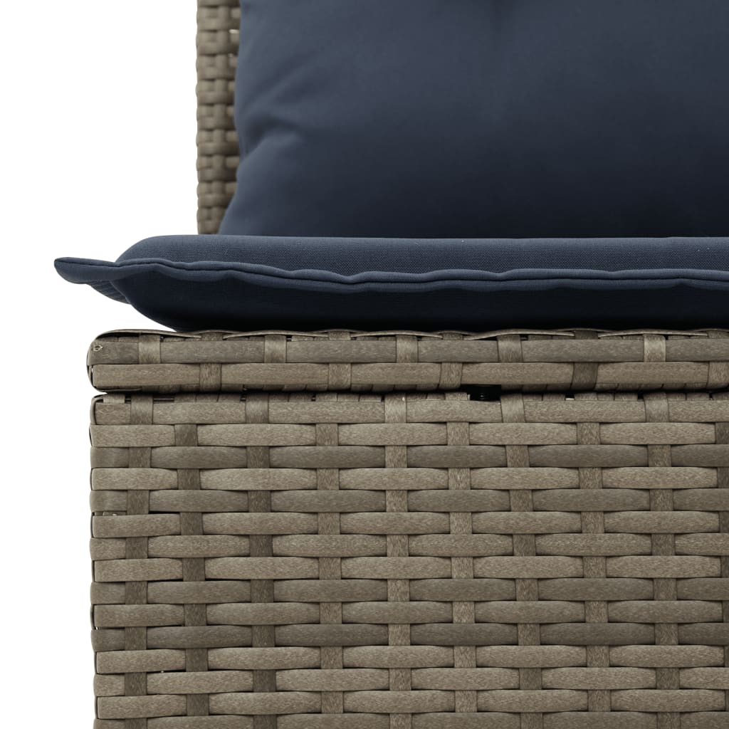 6-teiliges Gartensofa-Set mit Kissen, schwarzes Polyrattan