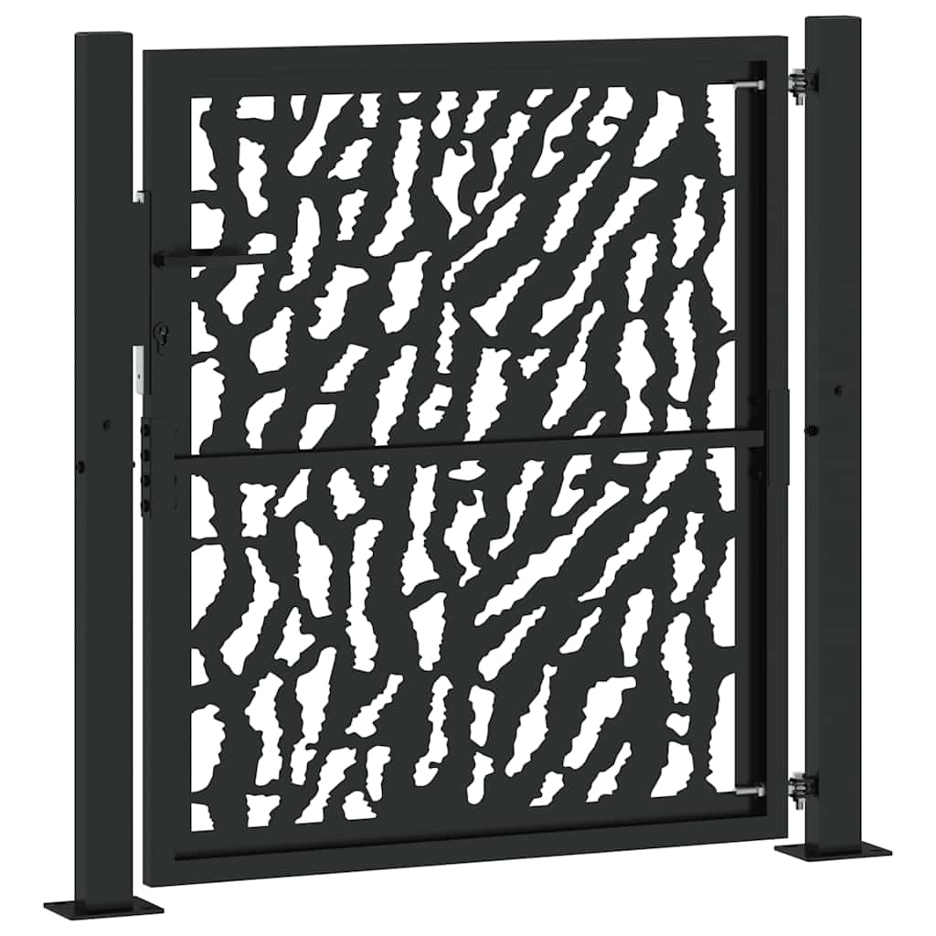Gartentor Schwarz 100x100 cm Stahl Lichtdesign