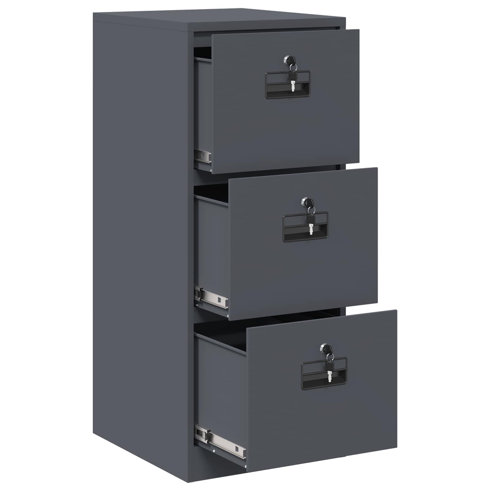 Aktenschrank 2 pcs Schwarz 44 x 50 x 139 cm Kaltgewalzter Stahl