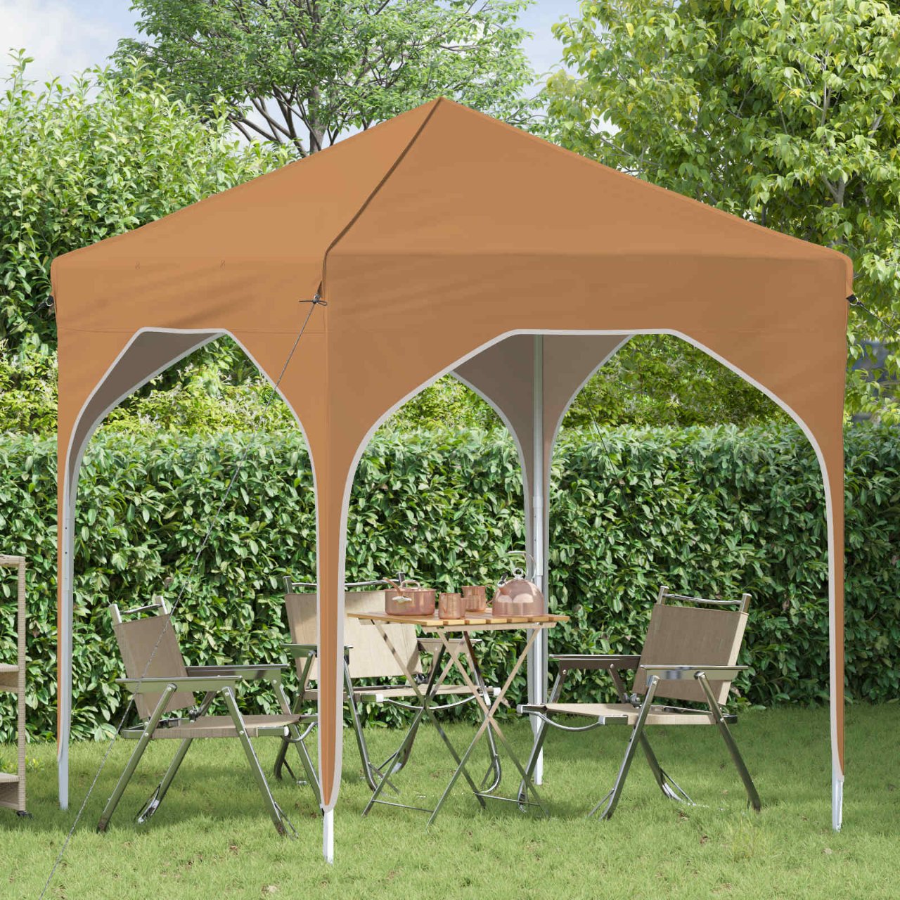 Pop-up Partyzelt 194 x 194 x 245 cm Creme