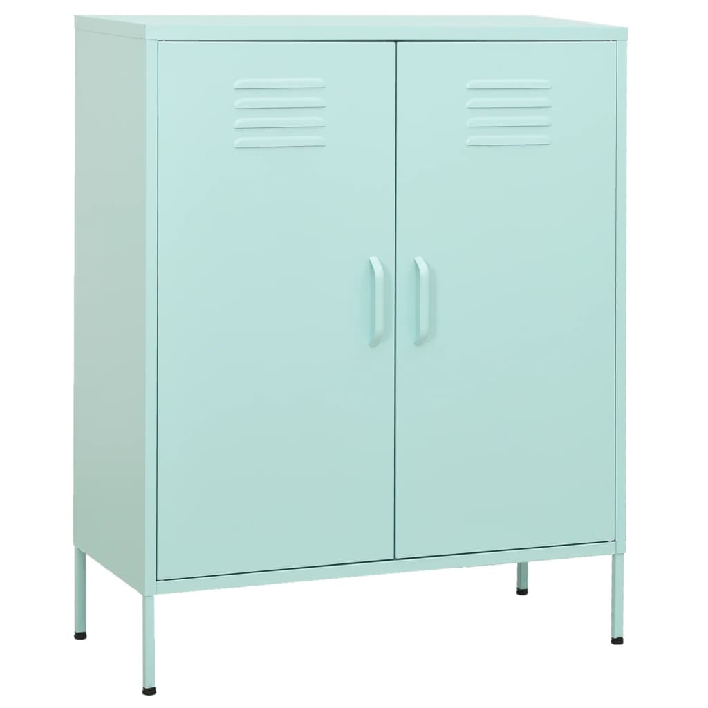 Beistellschrank Olivgrün 80x35x101,5 cm Stahl