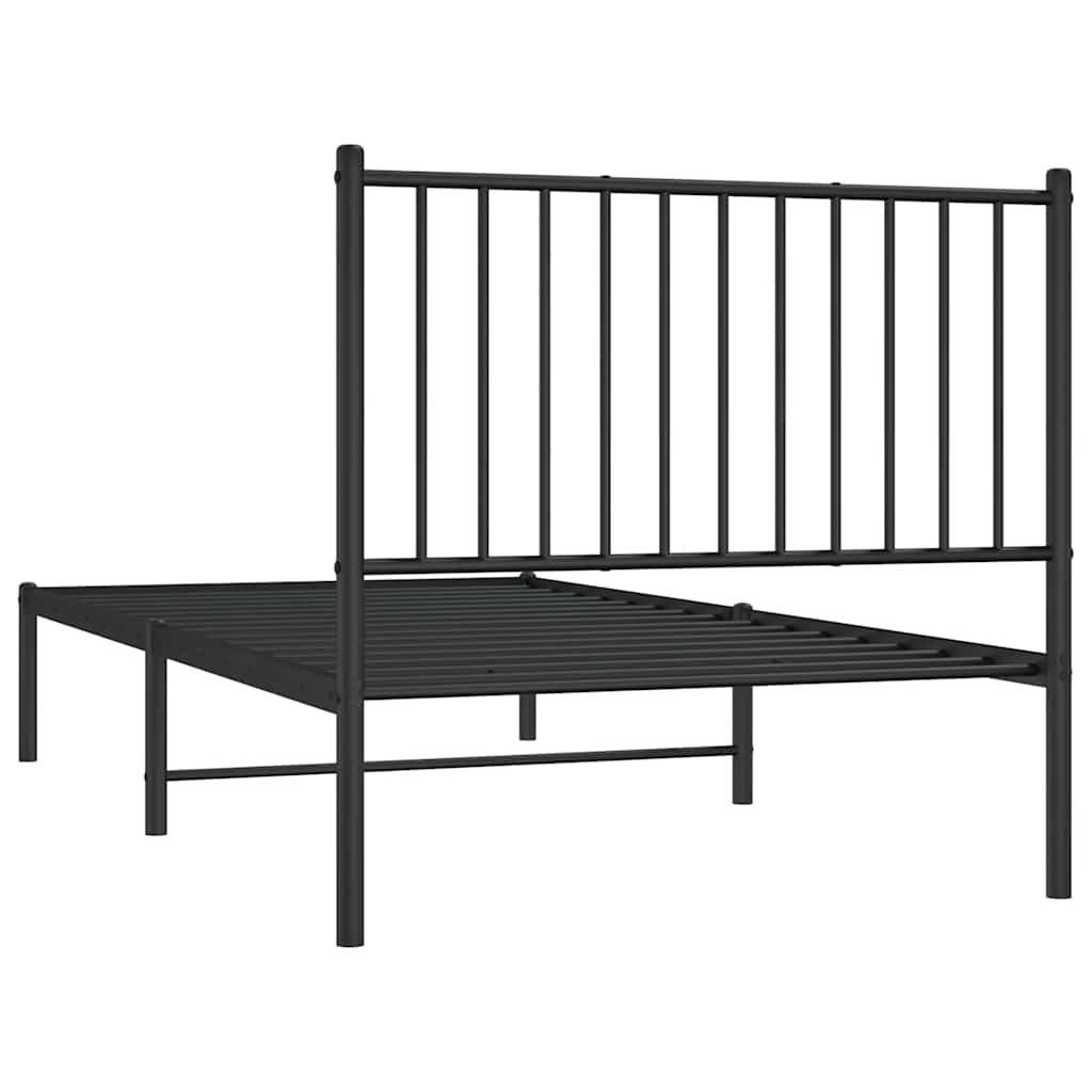 Bettgestell Metall Schwarz 75x190 cm